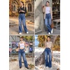 image:imageSidefeel Womens Wide Leg Stretchy Seamed Front JeansBluing