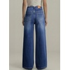 image:imageSidefeel Womens Wide Leg Stretchy Seamed Front JeansBluing