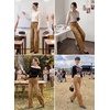 image:imageSidefeel Womens Wide Leg Stretchy Seamed Front JeansBrown