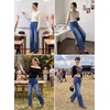 image:imageSidefeel Womens Wide Leg Stretchy Seamed Front JeansDark Blue