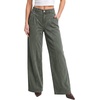 image:imageSidefeel Womens Wide Leg Stretchy Seamed Front JeansGreen