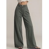 image:imageSidefeel Womens Wide Leg Stretchy Seamed Front JeansGreen