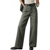 image:imageSidefeel Womens Wide Leg Stretchy Seamed Front JeansGreen
