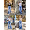 image:imageSidefeel Womens Wide Leg Stretchy Seamed Front JeansLight Blue