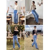 image:imageSidefeel Womens Wide Leg Stretchy Seamed Front JeansLight Blue