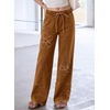 image:imageSidefeel Womens Y2K Floral Wide Leg Elastic High Waisted Baggy JeansBrown