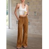 image:imageSidefeel Womens Y2K Floral Wide Leg Elastic High Waisted Baggy JeansBrown