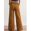 image:imageSidefeel Womens Y2K Floral Wide Leg Elastic High Waisted Baggy JeansBrown