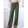 image:imageSidefeel Womens Y2K Floral Wide Leg Elastic High Waisted Baggy JeansGreen