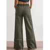 image:imageSidefeel Womens Y2K Floral Wide Leg Elastic High Waisted Baggy JeansGreen