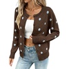 image:imageSidefeel Cardigan Sweaters for Women Printed Cropped SweaterChicory Coffee