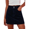 image:imageSidefeel Womens Fall High Waisted Corduroy Mini SkirtsNavy Blue