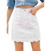 image:imageSidefeel Womens Jean Skirt High Waisted Denim SkirtWhite