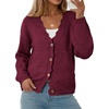 image:imageSidefeel Womens Oversized Fall Outfit Knit Cardigan SweatersBurgundy