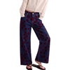 image:imageSidefeel Womens Vintage Flocked Floral Wide Leg JeansBlue Red