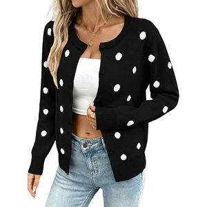 image:imageSidefeel Cardigan Sweaters for Women Printed Cropped SweaterA Black
