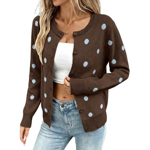 image:imageSidefeel Cardigan Sweaters for Women Printed Cropped SweaterChicory Coffee