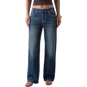 image:imageSidefeel Womens Wide Leg Jeans High Waisted Stretchy Jeans Denim PantsVintage Blue